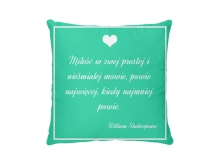 Poduszka, bawełna, Poduszka z cytatem, 38x38 cm