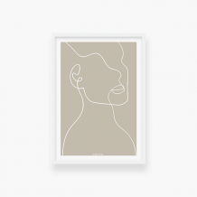 Plakat w ramce, Kolekcja Grafikk Jasikk - Duma beż - biała ramka, 20x30 cm