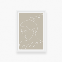 Plakat w ramce, Kolekcja Grafikk Jasikk - Nostalgia beż - biała ramka, 20x30 cm