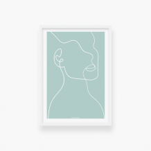 Plakat w ramce, Kolekcja Grafikk Jasikk - Duma błękit - biała ramka, 20x30 cm