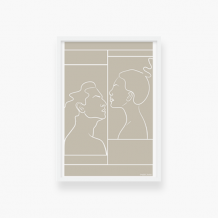 Plakat w ramce, Kolekcja Grafikk Jasikk - Namiętność beż - biała ramka, 20x30 cm