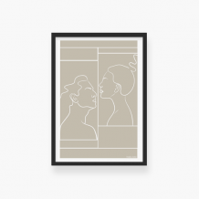 Plakat w ramce, Kolekcja Grafikk Jasikk - Namiętność beż - czarna ramka, 20x30 cm