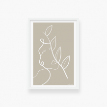 Plakat w ramce, Kolekcja Grafikk Jasikk - Równowaga beż - biała ramka, 20x30 cm