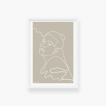 Plakat w ramce, Kolekcja Grafikk Jasikk - Spokój beż - biała ramka, 20x30 cm