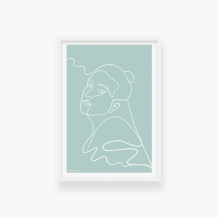 Plakat w ramce, Kolekcja Grafikk Jasikk - Spokój błękit - biała ramka, 20x30 cm
