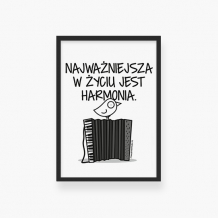Plakat w ramce, Kolekcja Ptaszek Staszek - Harmonia, 20x30 cm