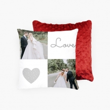 Poduszka minky, bawełna/minky, Love wedding, 30x30 cm