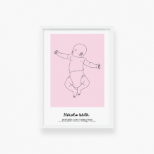 Plakat w ramce, Baby różowy, 20x30 cm
