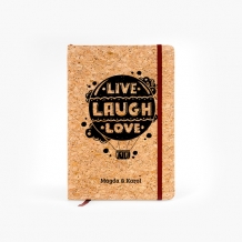 Notes korkowy Live Laugh Love, 14x21 cm
