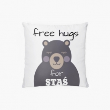 Poduszka, bawełna, Free Hugs, 40x40 cm
