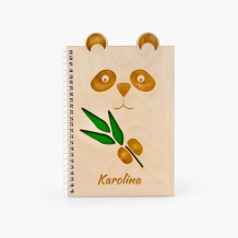 Notes drewniany Panda, 15x21 cm