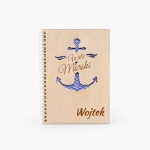 Notes drewniany Wilk morski, 15x21 cm
