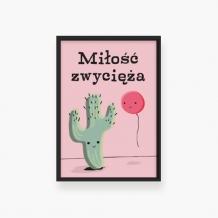 Plakat w ramce, Miłość zwycięża - czarna ramka, 20x30 cm
