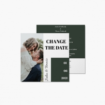 Zaproszenia Minimalistyczne Change The Date, 14x14 cm