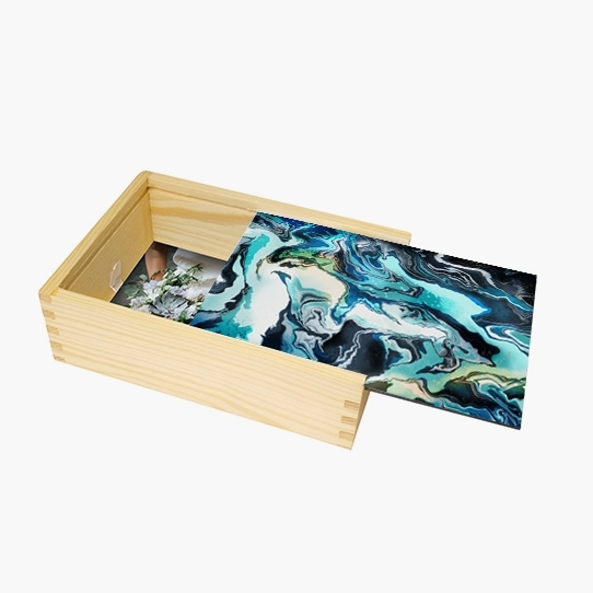 Pudełko, Marmurkowy niebieski, 12x17 cm