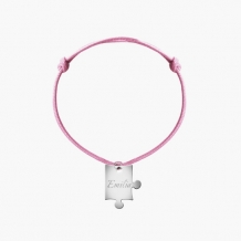 Bransoletka sznurkowa Puzzel sznurek posrebrzany , różowy