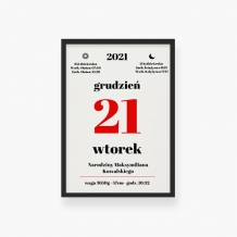 Plakat w ramce, Kartka z kalendarza - czarna ramka, 20x30 cm