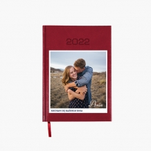 Kalendarz książkowy Kocham Cię - bordo, 15x21 cm