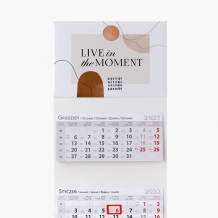 Kalendarz trójdzielny, Live in the moment, 30x85