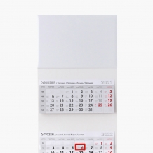 Kalendarz trójdzielny, Pusty szablon, 30x85