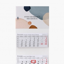 Kalendarz trójdzielny, Minimalistyczny, 30x85