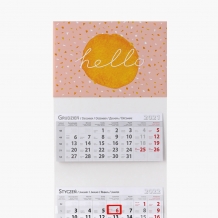 Kalendarz trójdzielny, Lastryko typograficzny, 30x85