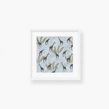 Plakat w ramce, Wild Life - Żyrafa - Biała Ramka, 35x35  cm