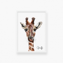 Plakat w ramce, Giraffe - biała ramka, 20x30 cm