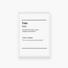Plakat w ramce, Tata - biała ramka, 20x30 cm