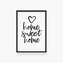 Plakat w ramce, Home Sweet Home - czarna ramka, 20x30 cm