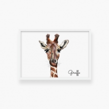 Plakat w ramce, Giraffe - biała ramka, 30x20 cm
