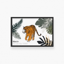 Plakat w ramce, Tygrys- czarna ramka, 30x20 cm