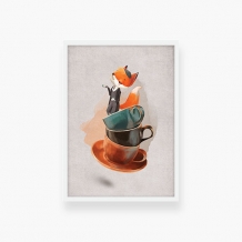Plakat w ramce, Kolekcja dziecięca - Lisek - biała ramka, 20x30 cm