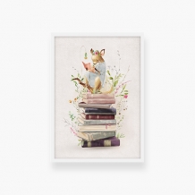 Plakat w ramce, Kolekcja dziecięca - Kangurek - biała ramka, 20x30 cm