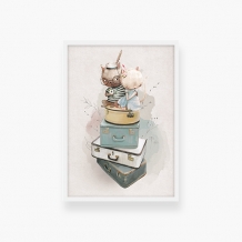 Plakat w ramce, Kolekcja dziecięca - Kotki - biała ramka, 20x30 cm
