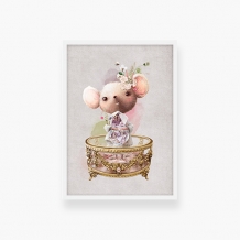 Plakat w ramce, Kolekcja dziecięca - Panna Myszka - biała ramka, 20x30 cm