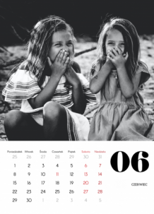 Kalendarz, Czarno biały, 30x40 cm