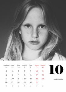 Kalendarz ścienny, Czarno biały, 20x30 A4 cm
