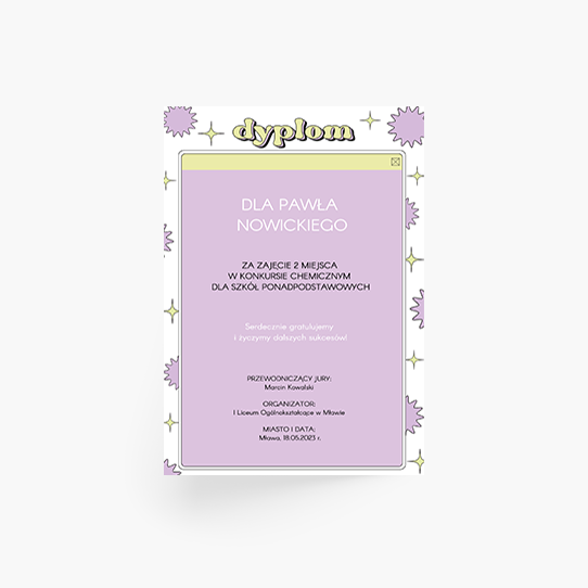 Plakat, Dyplom Liliowy, 21x30