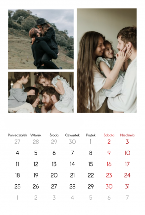 Kalendarz ścienny, Twój kalendarz rodzinny , 30x40 A3 cm