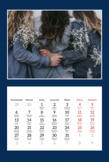 Kalendarz ścienny, Szykowny kalendarz, 30x40 A3 cm