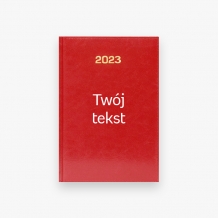 Kalendarz książkowy Twój tekst - czerwony, 14x20 cm