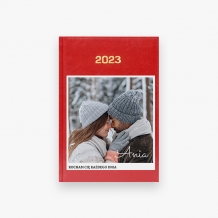 Kalendarz książkowy Kocham Cię - czerwony, 14x20 cm