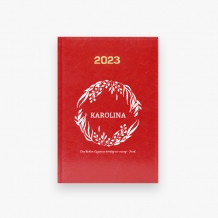 Kalendarz książkowy Z imieniem - czerwony, 14x20 cm