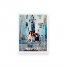 Plakat w ramce, Couple - mr & mrs - biała ramka, 30x40 cm