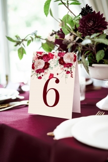 Numer stołu weselnego, Kolekcja Kwiatowa- wersja 4