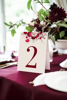 Numer stołu weselnego, Kolekcja Kwiatowa- wersja 1