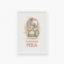 Plakat w ramce, Kolekcja Myszki - Tu myszkuje... - wersja 1, 30x40 cm