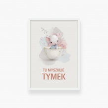 Plakat w ramce, Kolekcja Myszki - Tu myszkuje... - wersja 2, 30x40 cm