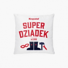 Poduszka, bawełna, Kolekcja Superbohaterowie - Dziadek, 38x38 cm